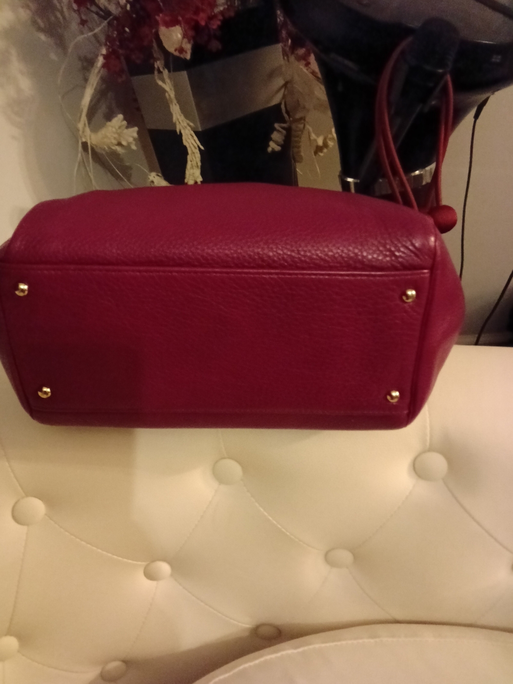 Coach Madison Mini Leather Top-Handle Satchel in Deep Berry - Picture 5 of 8